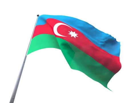 Azerbaijan flying flag isolate on white background. Stock Illustration