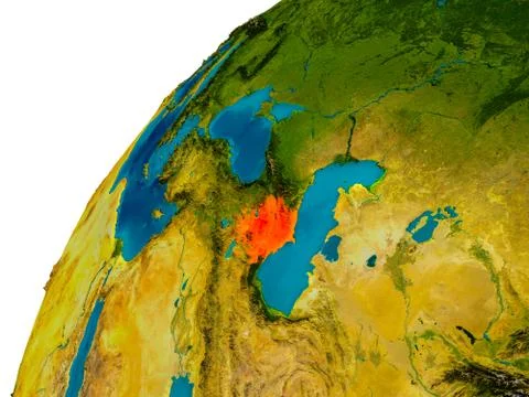 Azerbaijan on globe Stock Illustration