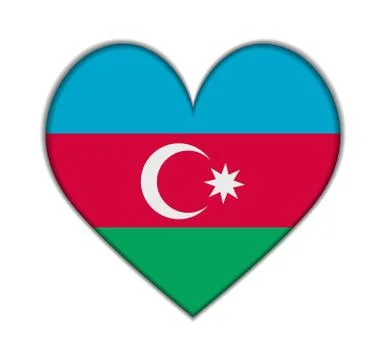 Azerbaijan heart flag vector 스톡 일러스트