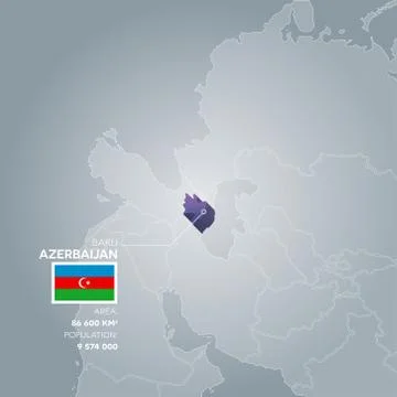 Azerbaijan information map. Stock Illustration