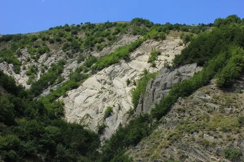 Azerbaijan. Light and dark cliffs in the mountains. Stock Photos