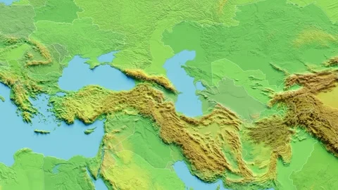 Azerbaijan Map 3D animated with Borders Stock-Footage 348511191