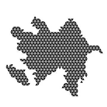 Azerbaijan map abstract schematic from black triangles repeating pattern Stock Illustration
