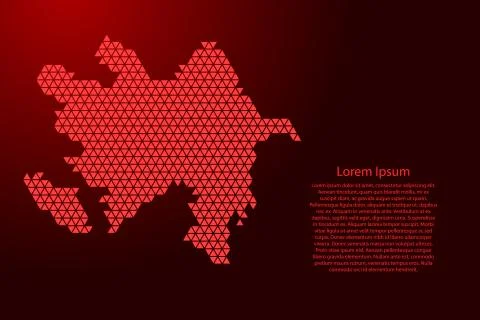 Azerbaijan map abstract schematic from red triangles repeating pattern Stock Illustration