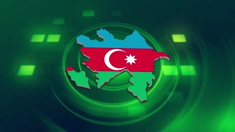 Azerbaijan Map and Flag Background 스톡 동영상 344026609