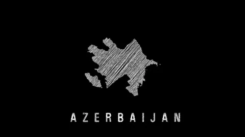 Azerbaijan map appearing with scribble effect on black background Video stock 317236373