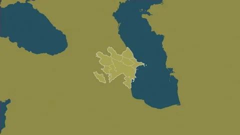 Azerbaijan map - extract. Regions. Pattern. Stock Footage 147458204
