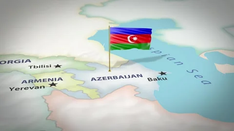 Azerbaijan Map Flag 4K Loop Vídeos de archivo 315829191