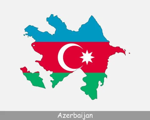 Azerbaijan Map Flag Stock Illustration