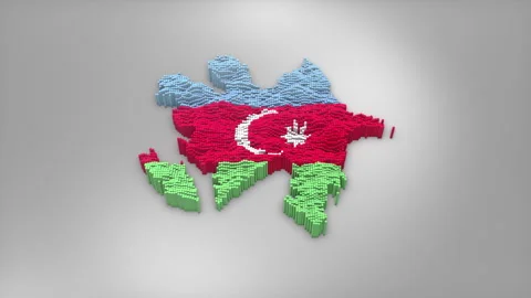 Azerbaijan Map with Flag Intro Background Stock-Footage 315162087