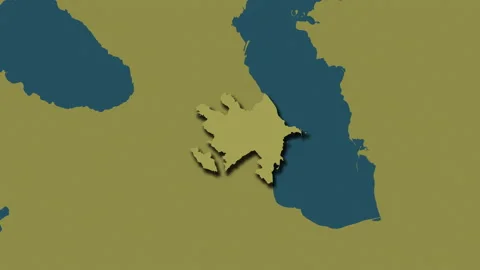 Azerbaijan map - glide. Shadow. Pattern. Video stock 147461634