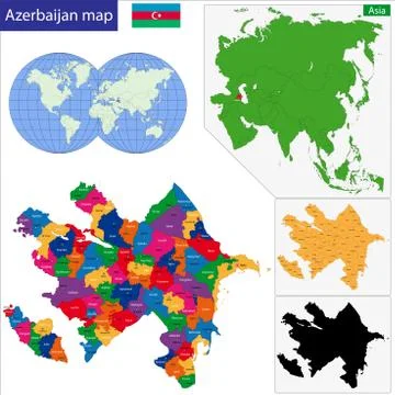 Azerbaijan map Stock Illustration