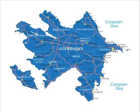 Azerbaijan map Stock Illustration