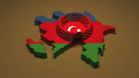 Azerbaijan Map - Ripple Effect Stock Footage 330488252