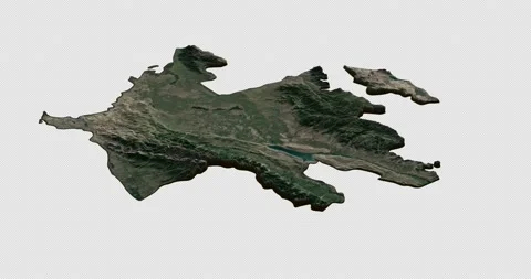 Azerbaijan map rotate 360 loop cw with 3d relief 4K satellite ground height Stock Footage 217992789
