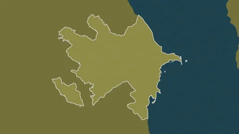 Azerbaijan map - solid. Border. Pattern. Labels Stock Footage 273512008