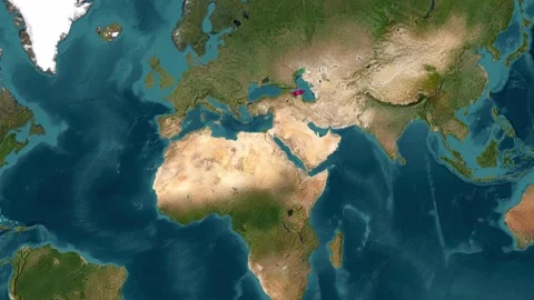 Azerbaijan map with waving flag Stock Footage 294129116