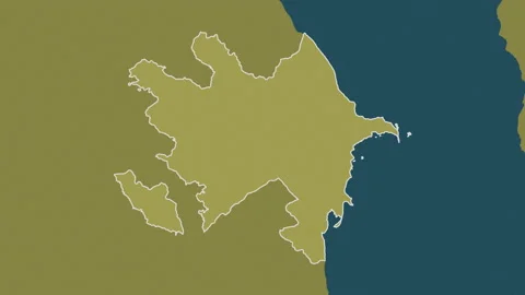 Azerbaijan map - zoom. Border. Pattern. Video stock 147466632