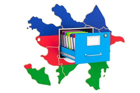 Azerbaijan national database concept, 3D rendering Stock Illustration