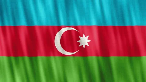 Azerbaijan National Flag. Seamless loop animation closeup waving. Stock Footage 210200957