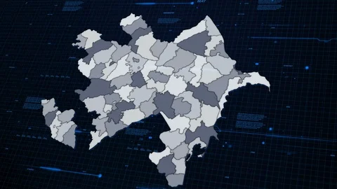 Azerbaijan network map Stock Footage 87977457