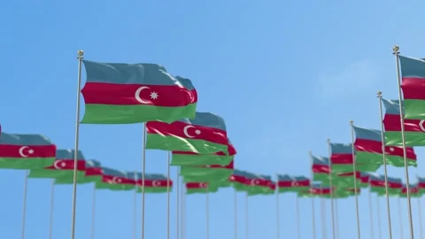 Azerbaijan Row Of Flags Animation Stock-Footage 148619837