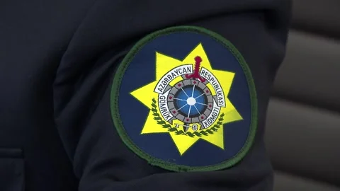 Azerbaijan State Custom Commette service men logo Stock Footage 234078573