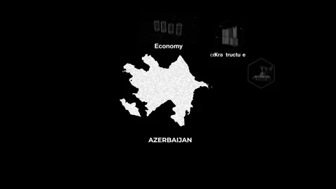 Azerbaijan technology map with animated charts Stock Footage 340965189