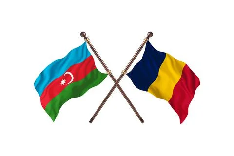 Azerbaijan Versus Chad  Two countries Flags background Stock Illustration