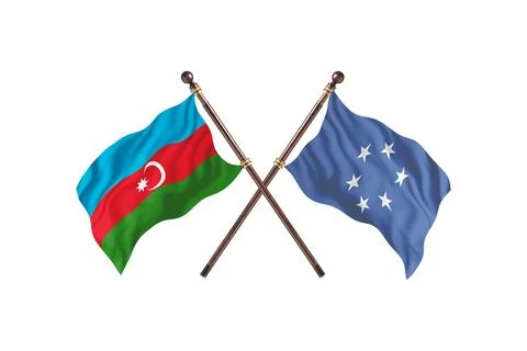 Azerbaijan Versus Micronesia  Two countries Flags background Stock Illustration