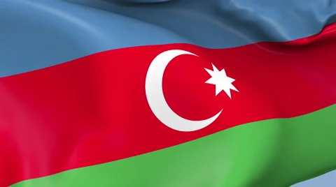 Azerbaijan Waving Flag Background Loop Stock Footage 64214471
