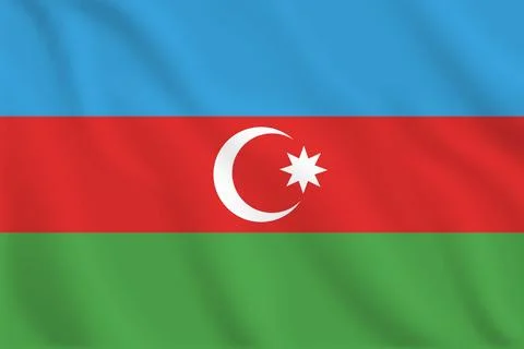 Azerbaijan waving flag pattern background. Realistic national flag design. .. Stock Illustration