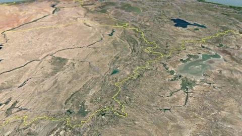 Azerbaijan West with Coat Of Arms Animation Map Stock Footage