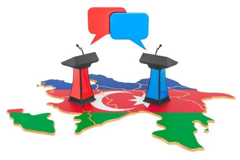 Azerbaijani Debate concept, 3D rendering Stock-Illustration