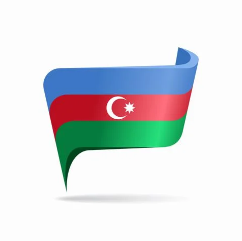 Azerbaijani flag map pointer layout. Vector illustration. Stock Illustration
