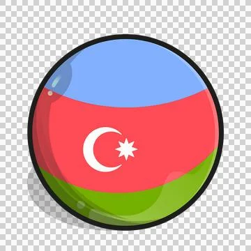 Azerbaijani Flag Orb Stylized Circular Emblem Stock Illustration
