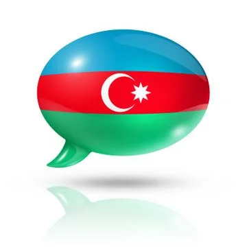 Azerbaijani flag speech bubble Illustrazione stock