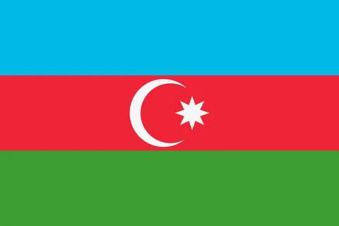 Azerbaijani flag vector icon. Flag of Azerbaijan Stock Illustration