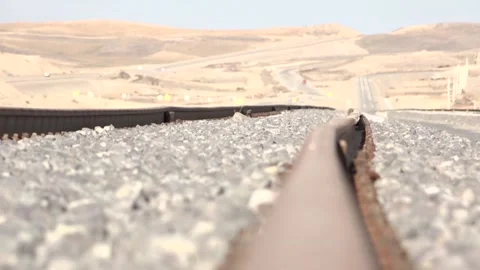 Azerbaijani Newly Built under Construction Railway Tracks 스톡 동영상 237448067
