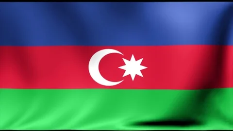 Azerbajdzhan Flag. Background Seamless Looping Animation. 4K High Definition Stock Footage 71671040