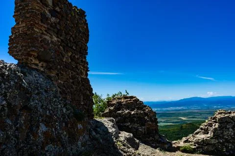 Azeula castle in summer Stock Photos
