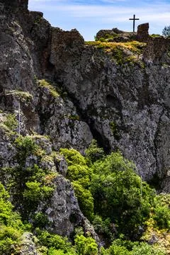 Azeula castle in summer 스톡 사진