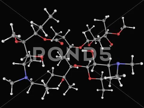 Azithromycin drug molecule Stock Illustration