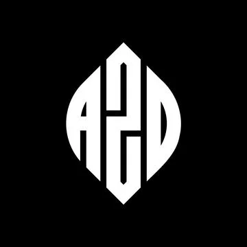 AZO circle letter logo design with circle and ellipse shape. AZO ellipse letter Stock Illustration