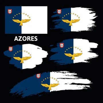 Azores vector flag drawn with a brush Stock Illustration