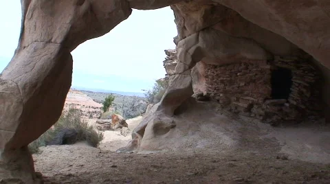 Aztec Butte granary 3 Stock Footage 661385