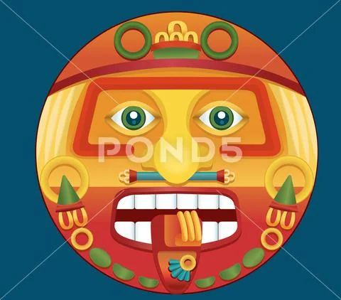 Aztec Calendar god Stock Illustration