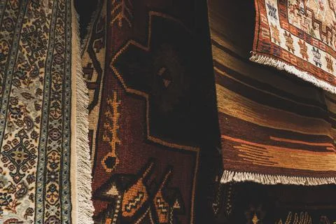 Aztec carpet rugs pattern texture geometry ethnic interior Foto stock