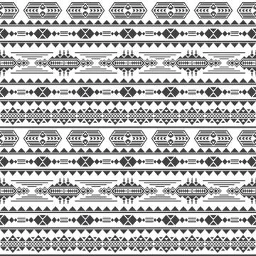 Aztec culture vector seamless pattern. Mexican maya endless background Stock Illustration