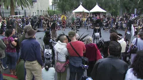 Aztec dancers performing dancing ritual 1 動画素材 19119310